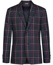 Tommy Hilfiger PEACOAT Big Boys Brushed Huntsman Plaid Blazer, US 12