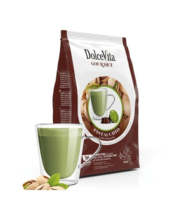 80 Capsule bevanda PISTACCHIO marchio Dolce Vita compatibili LAVAZZA A MODO MIO