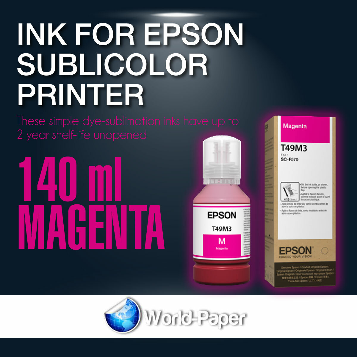 Epson Surecolor SC F170 F570 Magenta Ink Bottle T49M3 Original | eBay