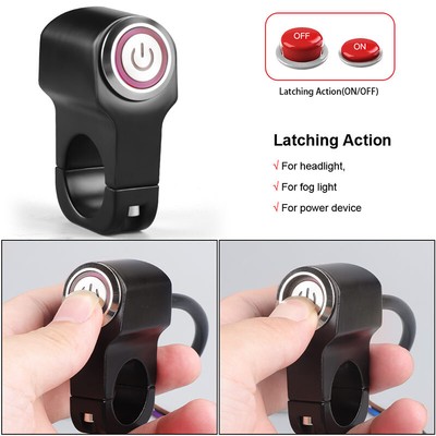 7/8'' Motorcycle ATV Handlebar Switch Headlight Fog Spot Light ON/OFF Knopf Rot