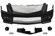 For CADILLAC 08-13 CTS, V Style Front Bumper Chrome Grille with FOG Lights