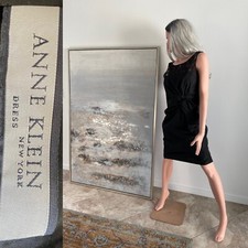 ANNE KLEIN Chic LITTLE BLACK Lace and Bow Trimmed LBD DRESS Size 10