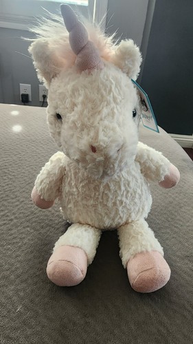 Jellycat London Flossie Unicorn White Pink Sitting 12" Stuffed Animal Toy