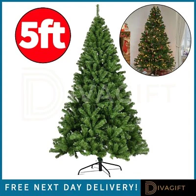 DIVA GIFT 5FT CHRISTMAS TREE WITH STAND BUSHY TRADITIONAL ARTIFICIAL XMAS TREE HOME 5 FOOT