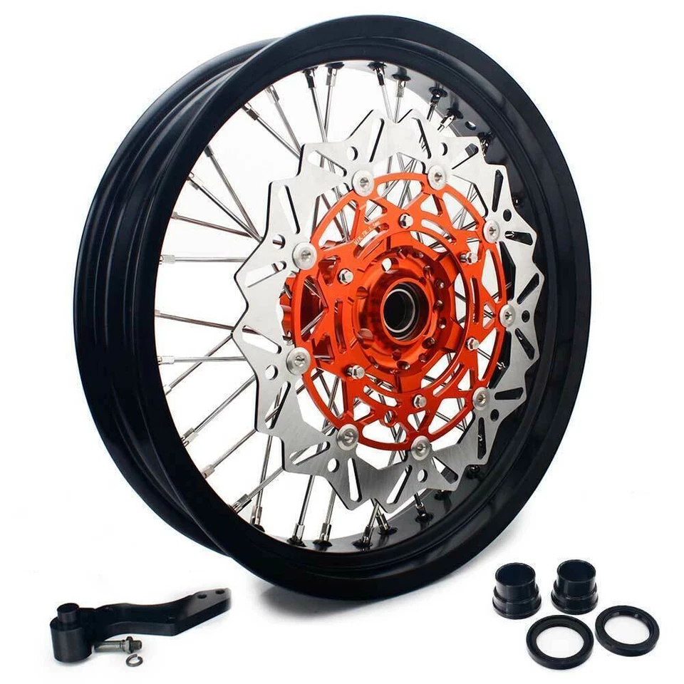 Kit de soporte de rotores de ruedas Supermoto de 17" para EXC SX XCW EXC-F XC SXS SXF 125-530 Foto 2 de 4