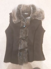 Vintage Jane Norman Faux Suede And Faux Fur Gilet Size 10