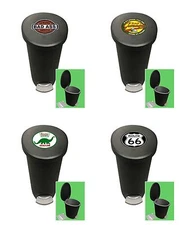 Vintage Gas Plastic Step Trash Can Wastebasket 2.6 Gal Retro Decal Logo Bathroom