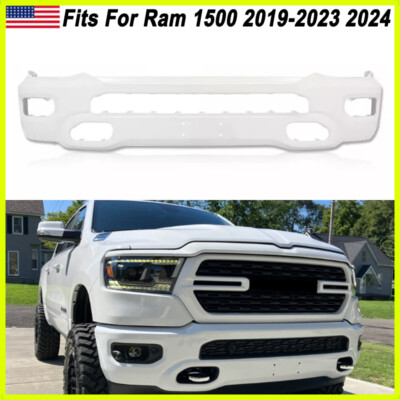 For RAM 1500 2019-2023 2024 Bright White Front Bumper Face Bar New Body Style