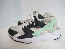 Nike Air Huarache Run Sneakers Shoes Youth US 7 White Green Running 654275-116
