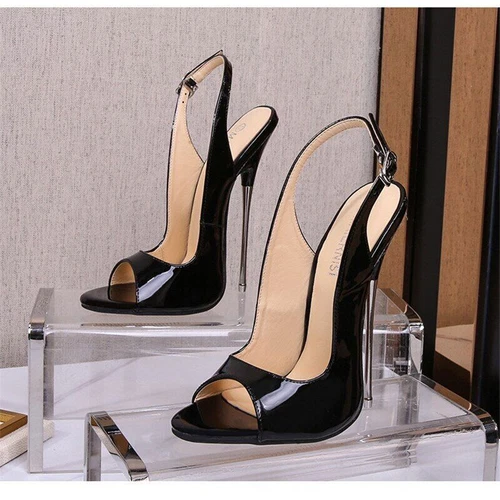Women 16Cm Super High Heel Sexy Open Toe Stiletto Slingback Shoes Sandals Club - Picture 11 of 25