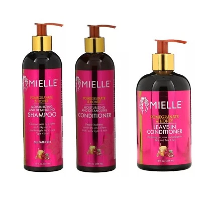 MIELLE ORGANICS Mielle Shampoo, Conditioner und Leave In Conditioner Granatapfelhonig