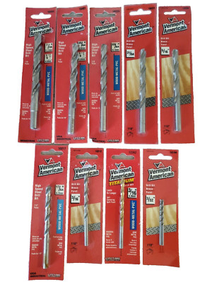 Vermont American Drill Bits - Lot of 9 - 3/32''-7/16'' - NOS
