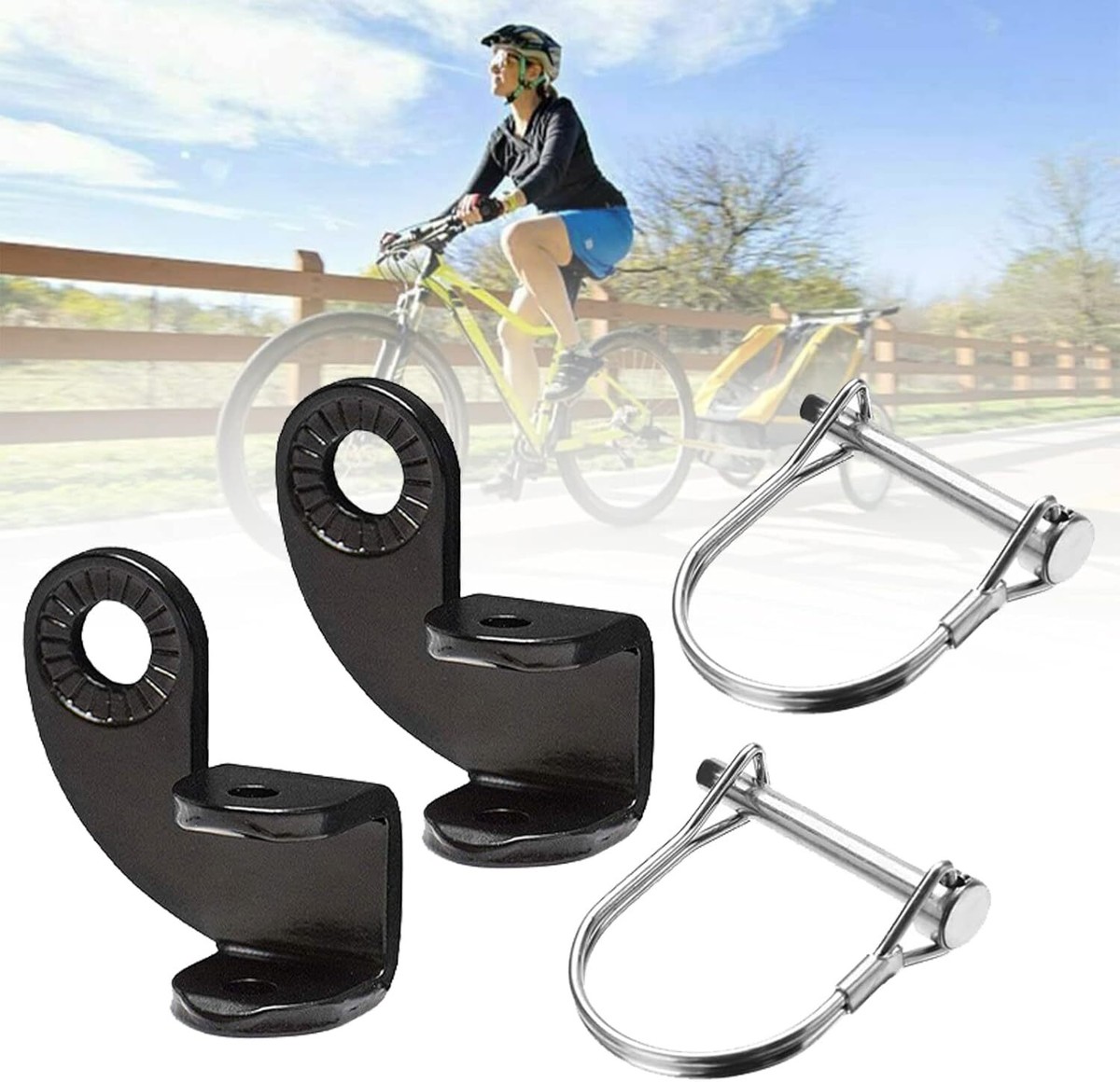 2x Steel Bicycle Trailer Hitch Attachment Angle Elbow For Burley - Main Image