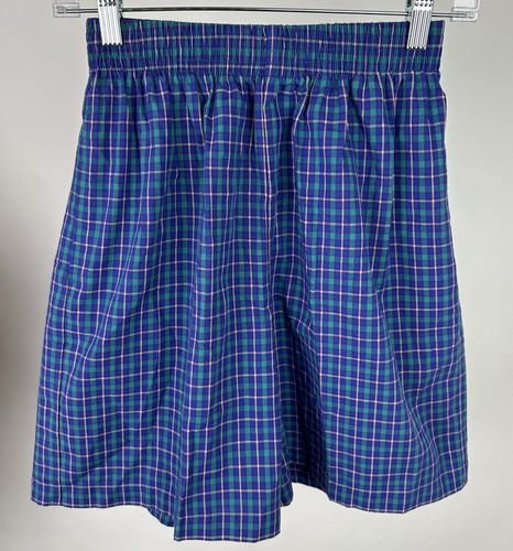 Vintage 90s Plaid Easy Shorts XS / S Ultra High Waist Colorful Checkered Relaxed