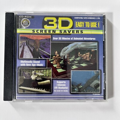 3D Screen Savers CD-ROM (Windows 3.1/95   Retro PC Software