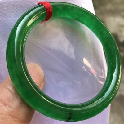 54MM Ancient Natural Ice Green Jadeite Jade Bracelet Myanmar Jadeite Bangle