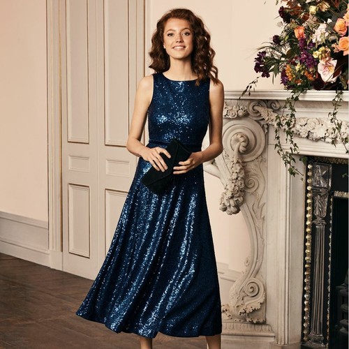 Hobbs Midnight Sequin Carly Midi Party 