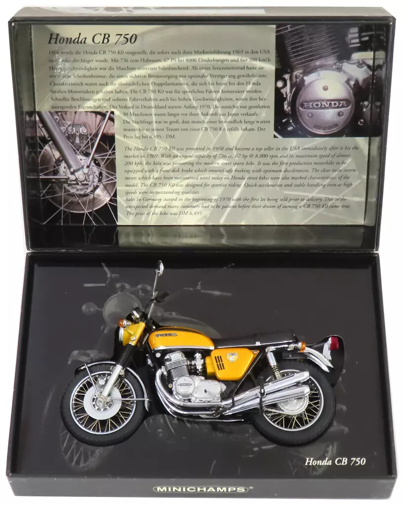 ミニチャンプス　1/12 ホンダ CB750 キャンディーゴールド Mini Champs HONDA CB750 Candy Gold 1/12 Scale Diecast