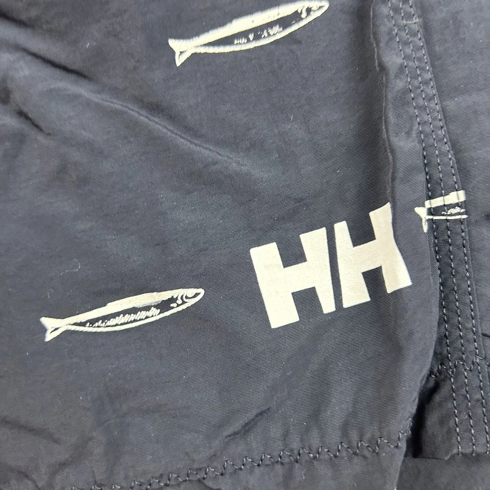 Helly Hansen Swim Trunks Mens Medium Black Elastic Waist Drawstring Short - Image 3 of 4