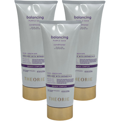3 Pack Theorie Balancing Purple Sage Conditioner 10.8 oz Tone Moisturize Smooth