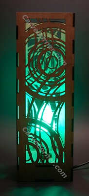 Table wood lamp - Circles Handcrafted, Ideal for Bedrooms & Living Spaces, Gift