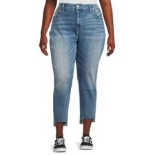 TERRA  SKY - VARIOUS PLUS SIZES - Step Hem Straight Leg Jeans, 27" Inseam -NEW 