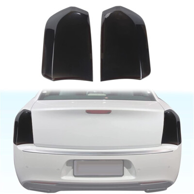 Smoked Black Tail Light Lamp Cover Guard Decor Trim Bezel for Chrysler 300 2015+
