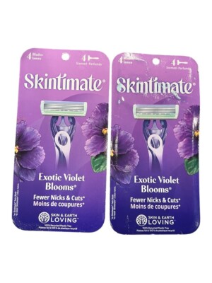 2 Pack - Schick Skintimate Exotic Violet Blooms Women's Disposable Razors *READ*