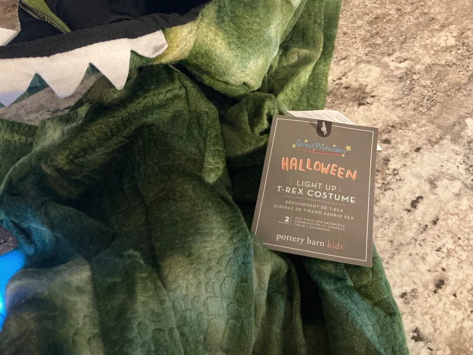 POTTERY BARN KIDS LIGHT-UP T REX DINOSAUR HALLOWEEN COSTUME SIZE 2T-NWT - Image 3 of 4