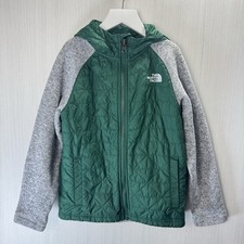 The North Face Kids Youth Jacket Size S 6-7 Green Gray Quilted Nice