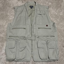 Woolrich Elite Series Vest Mens Large Green Utility Hunting Fishing Pockets