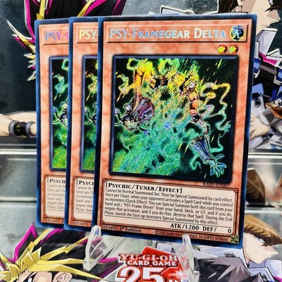 3x Yugioh Playset PSY-Framegear Delta RA05-EN007 Secret Rare 1st Ed Near Mint