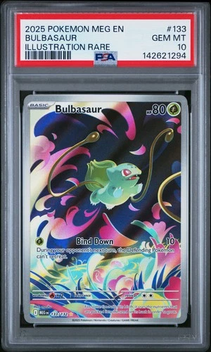 2025 POKEMON MEG EN-MEGA EVOLUTION ILLUSTRATION RARE #133 BULBASAUR PSA 10