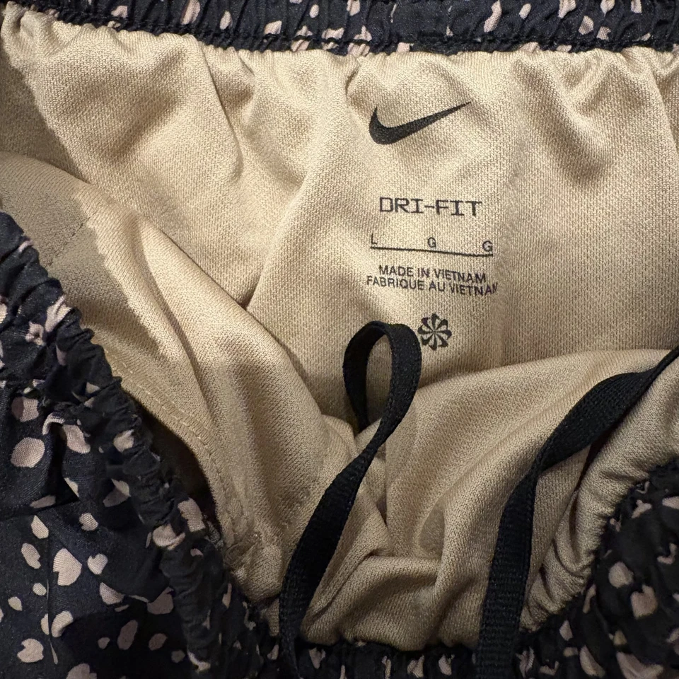 Nike Dri-FIT Tempo Running Shorts Girls Large Black Tan Dot Lightweight Athletic - Image 2 of 4