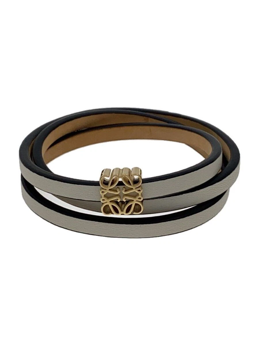 Bracciale LOEWE pelle bianco donna twist bangle