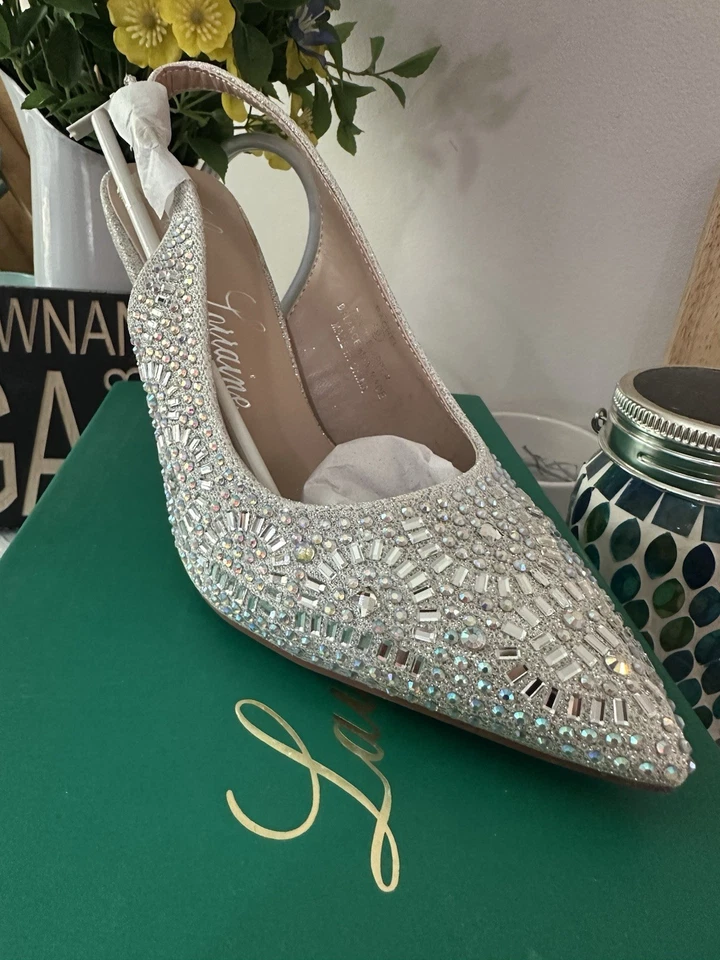 Women’s Silver Sparkley Heels Size 6 - Image 2 of 4