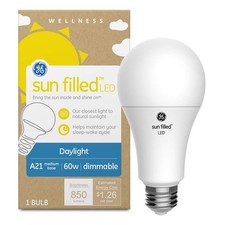 GE Lighting Sun Filled LED Light Bulb, 60 Watt Replacement, Daylight, 97 CRI,