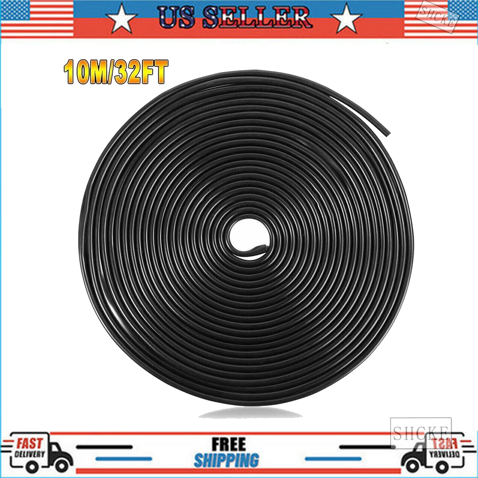 10M / 32ft Car Door Edge Trim Guard Molding Rubber Seal Strip Scratch Protector