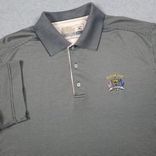 Ryder Cup Polo Shirt Men Large Black Geometric Medinah Country Club Golf Stretch