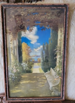 R. Atkinson Fox '' The Rose Bower '' Art Deco Print In Original Frame 17'' x 11''