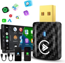 2in1 USB Carplay/Android Wireless Adapter for Cars with Wired Adapters