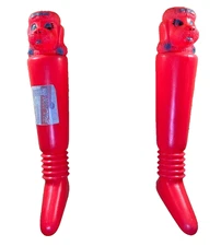 Vintage 1971 Renzi Boot Tree Dog Head Plastic Boot Shapers Red Pair - Vintage