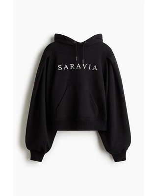 Lorena Saravia x H&M Hoodie UK M Cropped Relaxed Fit Limited Collab Brand New