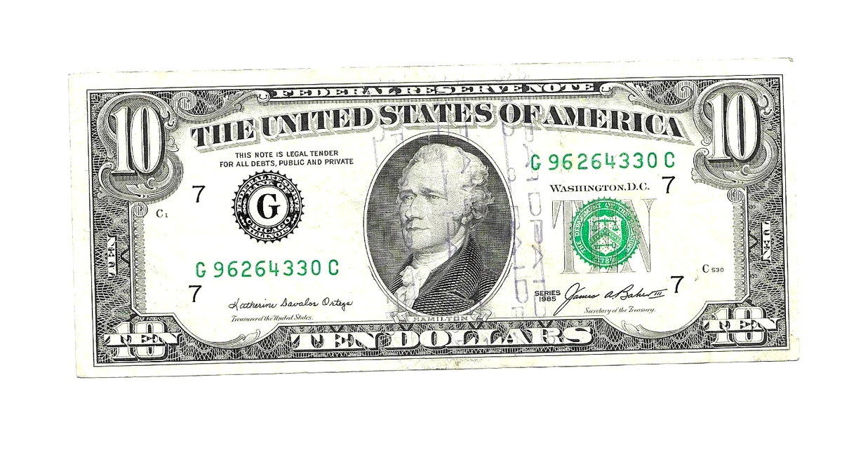Circulated $10 1985 US Small Size Paper Money Notes for sale | eBay