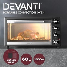 Devanti Electric Convection Oven Bake Benchtop Rotisserie Grill 60L