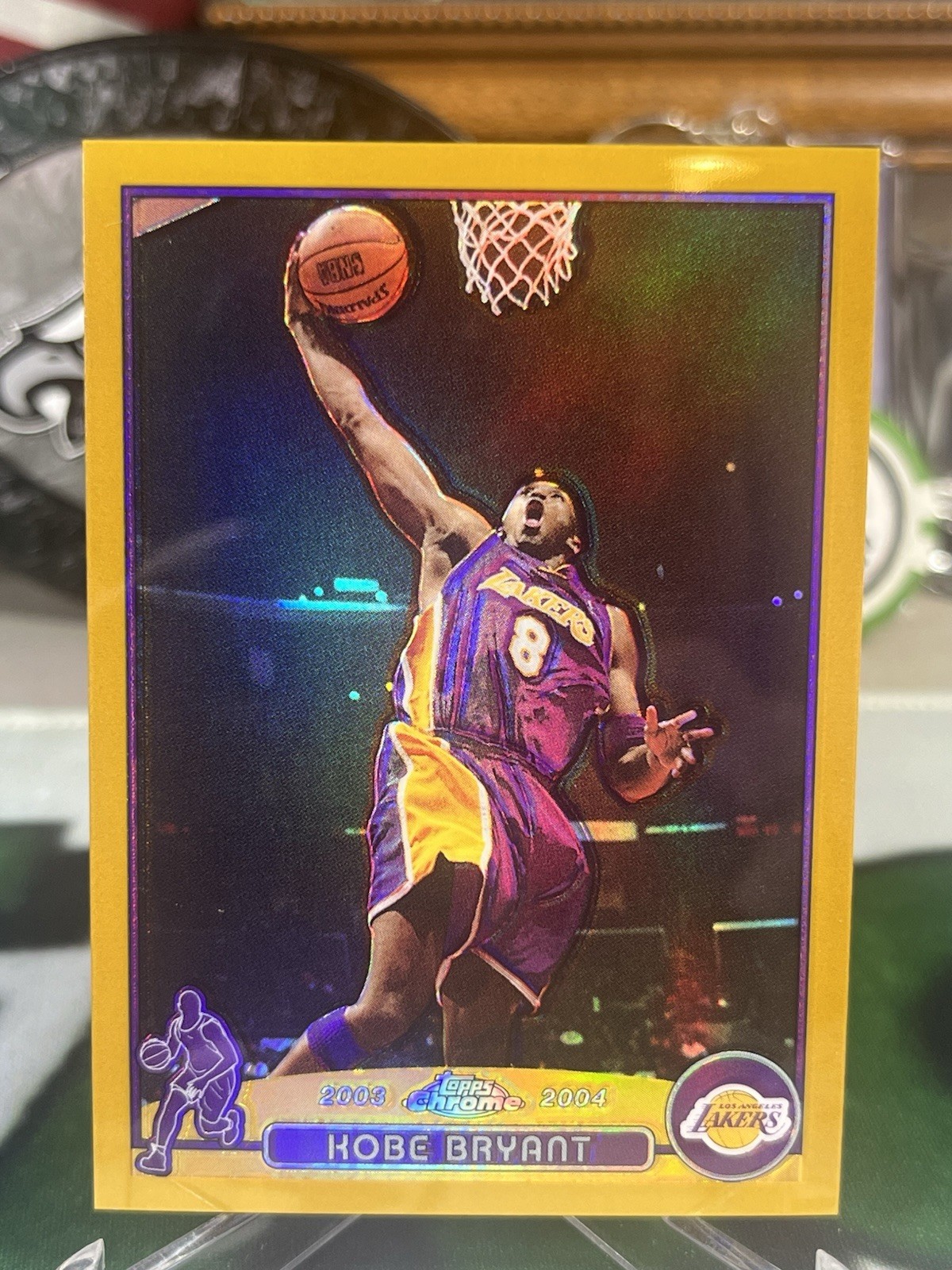 2003-04 Los Angeles Lakers Topps Chrome Kobe Bryant Gold Refractor 33/99 SP