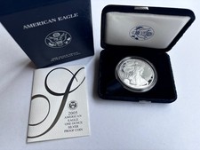 2005 PROOF AMERICAN SILVER  EAGLE $1 DOLLAR COIN WEST POINT MINT+ COA+BOX