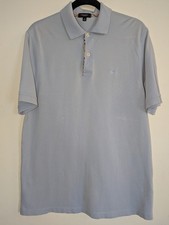 Burberry London Polo- Mens Size Medium- Light Blue- Short Sleeve- 2Button Front