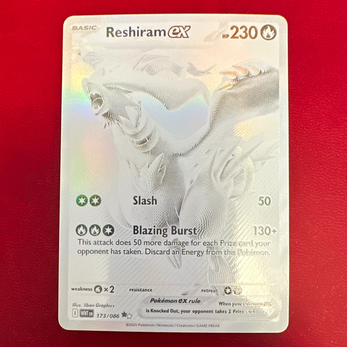 Reshiram Holo Pokémon TCG Individual Collectible Card Game Cards