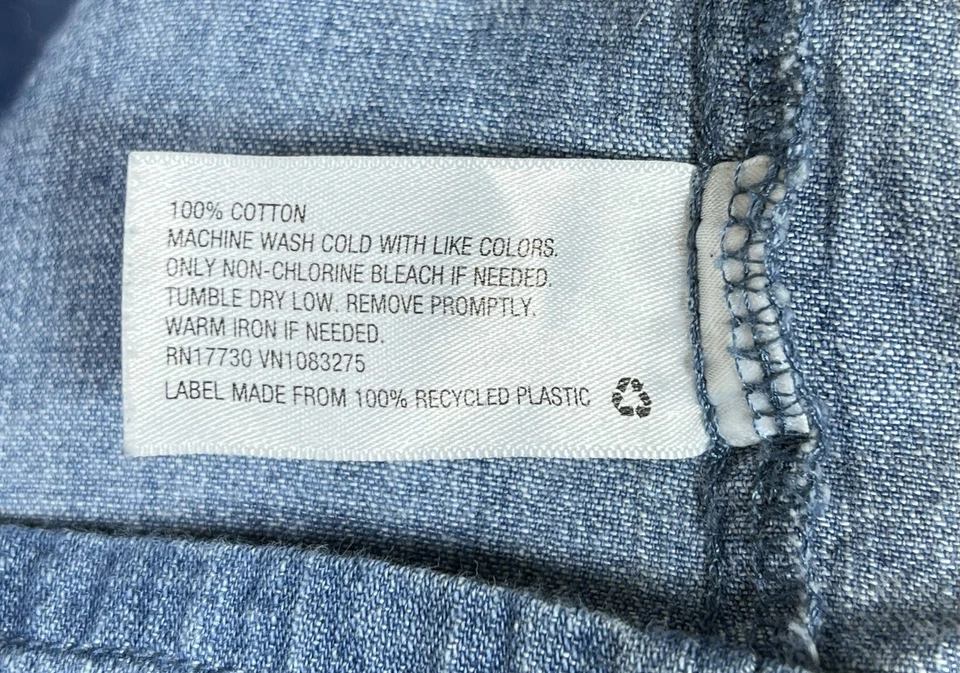 Vestido de mezclilla Merona para mujer talla XXL azul algodón fuera del hombro manga corta Foto 4 de 4